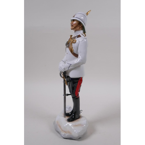 295 - Michael Sutty, porcelain military figure, a limited edition numbered issue, 28/1000, British Officer... 