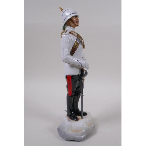 295 - Michael Sutty, porcelain military figure, a limited edition numbered issue, 28/1000, British Officer... 