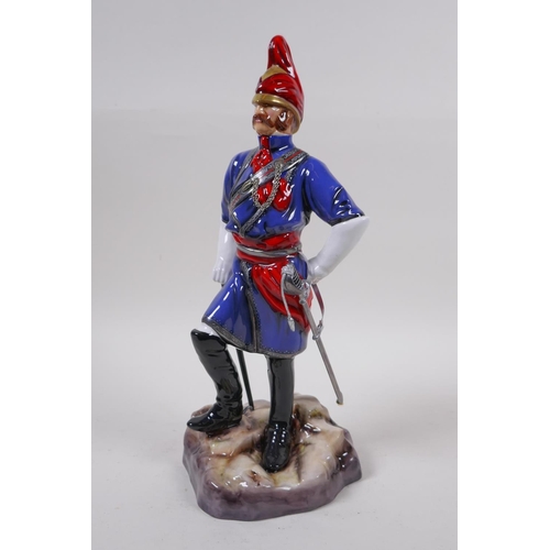 296 - Michael Sutty, porcelain military figure, limited edition No 41/1000, Colonel Walter Fane, 19th Beng... 