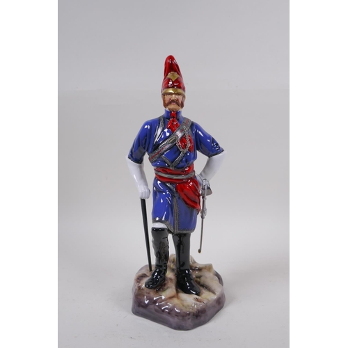 296 - Michael Sutty, porcelain military figure, limited edition No 41/1000, Colonel Walter Fane, 19th Beng... 