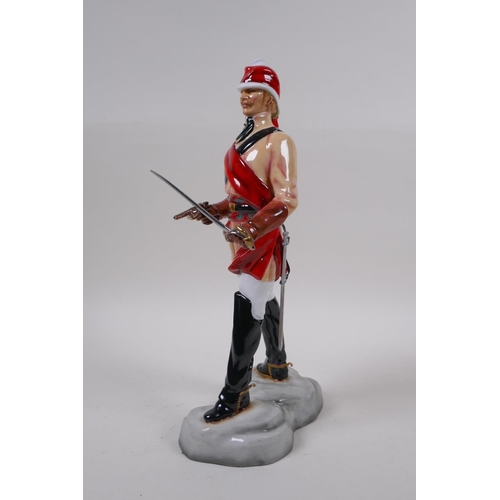 297 - Michael Sutty, porcelain military figure, limited edition No 24/1000, Hodson's Horse, initialled MD,... 