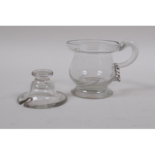 44 - A collection of eight C19th and C20th jelly/custard glasses with slice and etched glass decoration, ... 