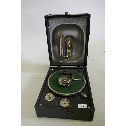 99 - A Decca 'Junior' portable gramophone player, 32 x 25 x 18cm