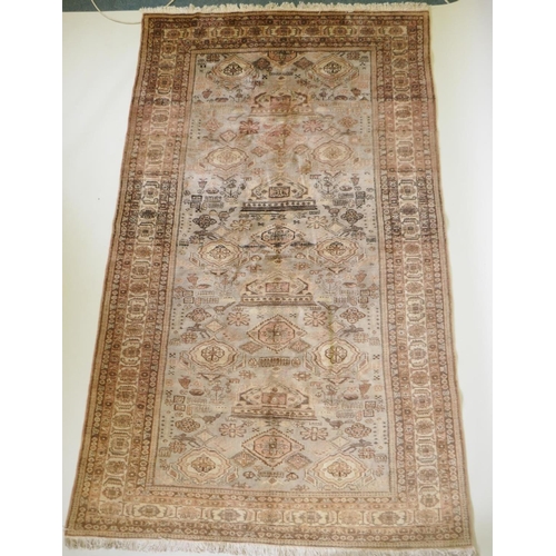 1025 - Fine woven Persian Hardibil rug, vegetable dyed with unique designs, approx 80 years old, 165 x 260c... 