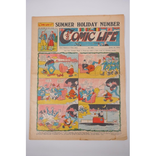 112 - Four early C20th vintage British comic strips Lot-O-Fun, 1914, Picture Fun, 1914, Comic Life, 1915 a... 