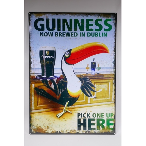 149 - A vintage style metal Guinness advertising sign, 50 x 70cm