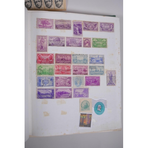 161 - A quantity of early C20th Cinderella stamps, an album of C19th and C20th USA stamps and postage dues... 