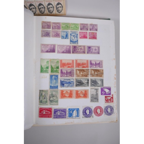 161 - A quantity of early C20th Cinderella stamps, an album of C19th and C20th USA stamps and postage dues... 