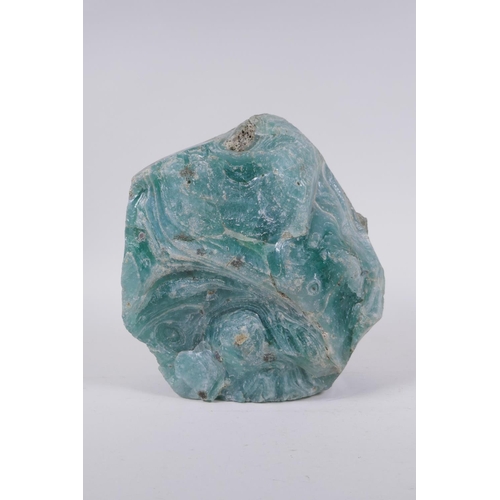 196 - A large natural Chrysoprase geode, 22cm high, 20cm wide