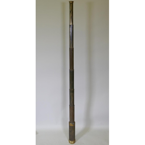 47 - An antique brass seven draw telescope by Dollond of London, 160 cm extended, 29cm collapsed 