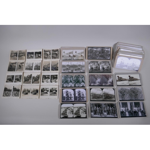 57 - A part set of London Zoo 'Sunbeam Tours' photographic stereo cards, and a quantity of re-print stere... 