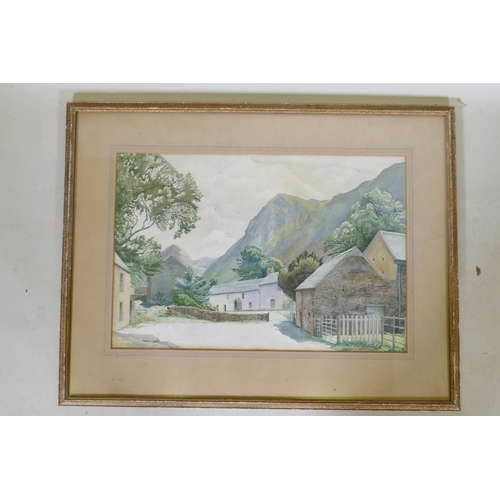 869 - F.S. Sanderson, Wilkin Syke Farm, Buttermere, Cumberland, watercolour, signed, 53 x 36cm