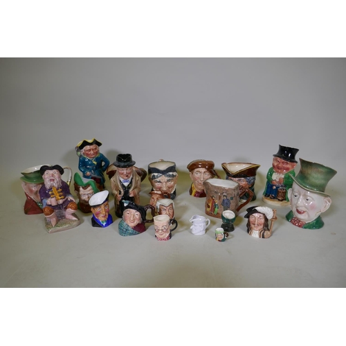 94 - A collection of toby and mask character jugs, Royal Doulton, Melba Ware, Kelsboro Ware, Sandland, an... 