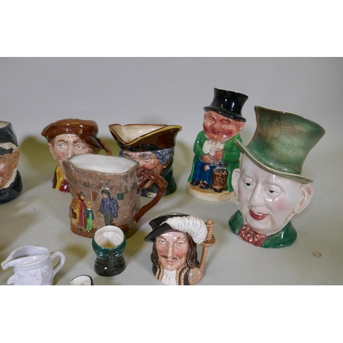 94 - A collection of toby and mask character jugs, Royal Doulton, Melba Ware, Kelsboro Ware, Sandland, an... 