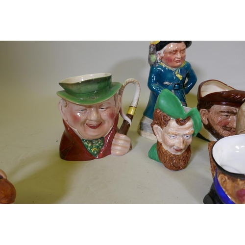 94 - A collection of toby and mask character jugs, Royal Doulton, Melba Ware, Kelsboro Ware, Sandland, an... 