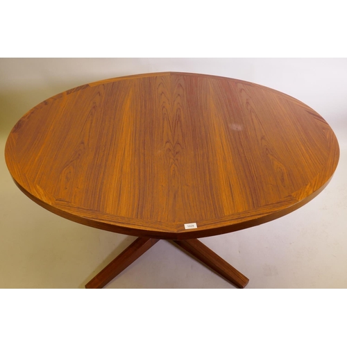 1028 - A 1980s Danish rosewood dining table by Dyrlund, adapted, 113 x 140cm, 71cm high