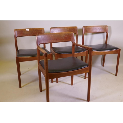 1045 - A set of 3 plus 1 mid century Danish teak chairs by Norgaards