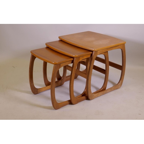 1049 - A 1970s Nathan teak nest of tables, largest 53 x 48cm, 50cm high