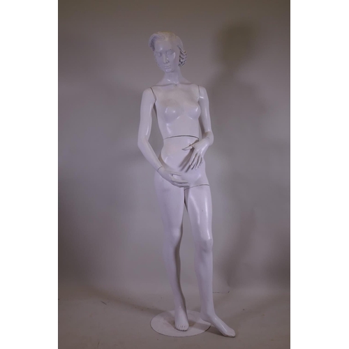 1054 - A vintage shop mannequin, 174cm high