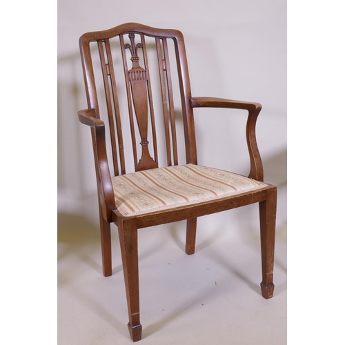 1065 - A Victorian mahogany correction chair with studded leatherette seat, a nursing chair and an Edwardia... 