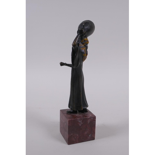 118 - After Bergman, cold painted bronze of a water carrier, 19cm high