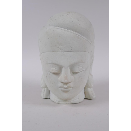 152 - An Indian plaster head bust of Buddha, 17cm high