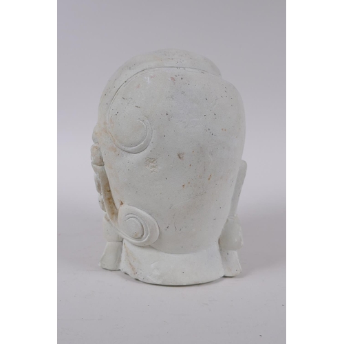 152 - An Indian plaster head bust of Buddha, 17cm high