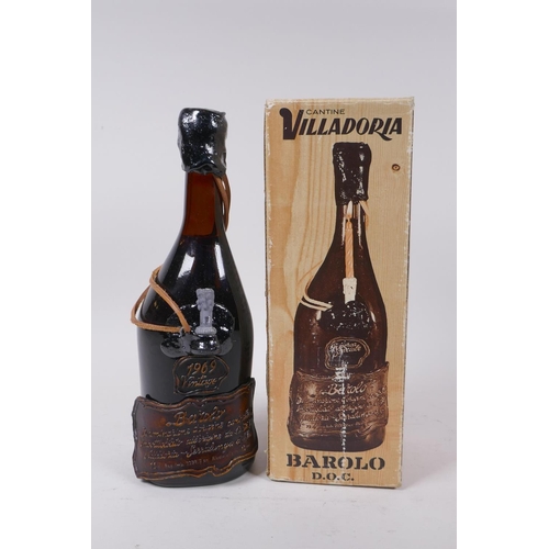 229 - A bottle of Villadoria Barolo Riserva Speciale, 1969, 72cm, with original box