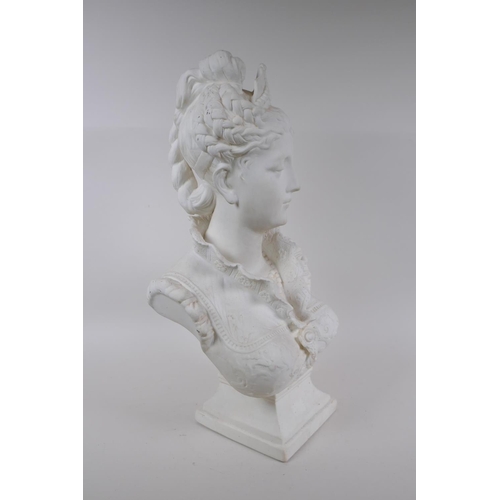 26 - A ceramic bust of Marie Antoinette, 50cm high