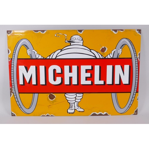 27 - A vintage style 'Michelin' enamel advertising sign, 60 x 40cm