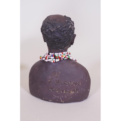 66 - Stacy Bayne, 'He Who Roams the Plains', a limited edition, 704/5000 figure of a Maasai, 40cm high, a... 