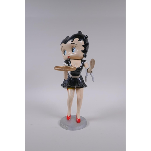 72 - A painted cast iron figure of Betty Boop, 31cm high