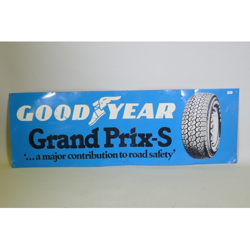 1022 - A Good Year Rally Tyre Stockist metal advertising sign, 122 x 30cm