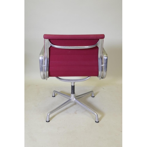 1063 - A Charles and Ray Eames for Vitra Model EA108 aluminium swivel office chair, marker's label to base,... 