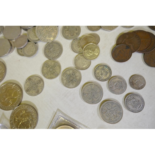 108 - A collection of commemorative crowns, other coins, florins, shillings, half crowns, pennies etc