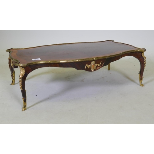 1084 - A French rosewood and ormolu mounted desk top table/stand, 74 x 45 x 23cm