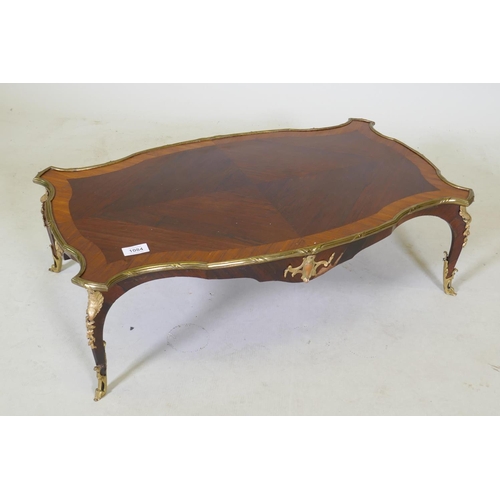 1084 - A French rosewood and ormolu mounted desk top table/stand, 74 x 45 x 23cm