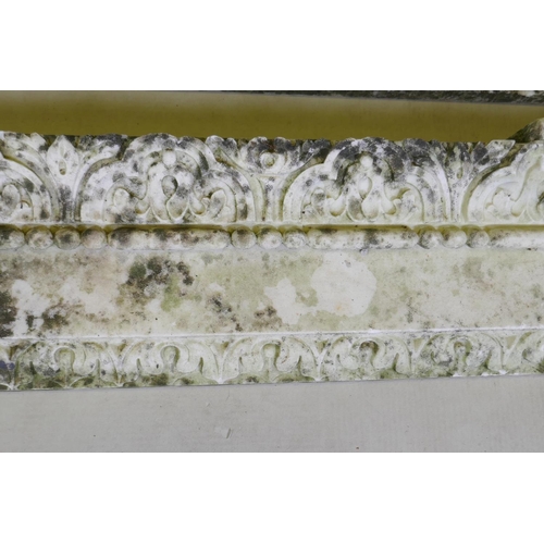 1110 - Architectural salvage, three antique marble mouldings, largest, 73cm long x 15cm