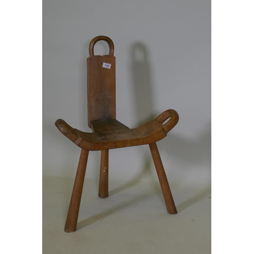 1180 - An early C20th beechwood birthing chair