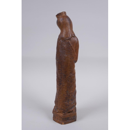 119 - A terracotta figure of Mary and Jesus, 27cm high