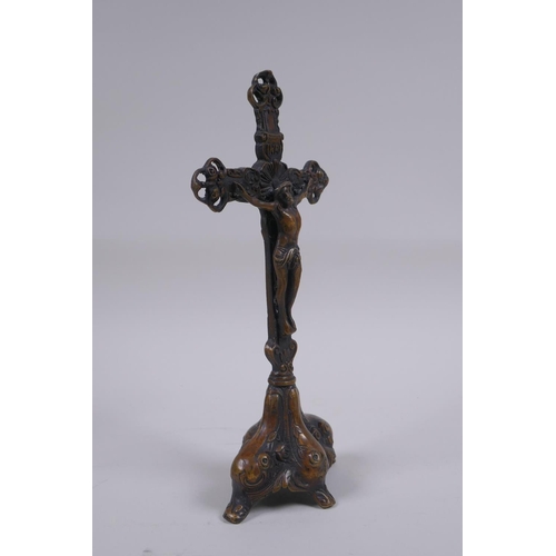 149 - A cast bronze crucifix, 24cm high