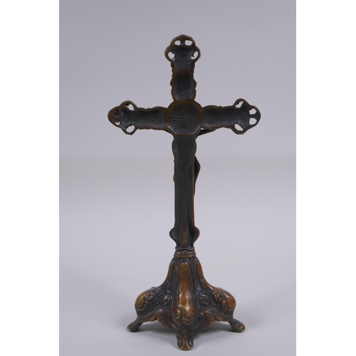 149 - A cast bronze crucifix, 24cm high