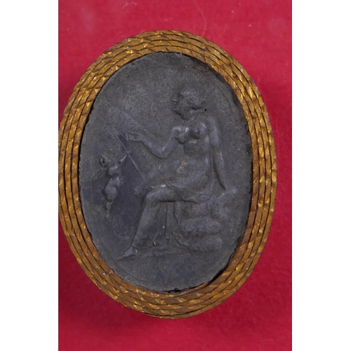 2 - A framed set of C19th Grand Tour Intaglios depicting classical figures, each individually wrapped in... 