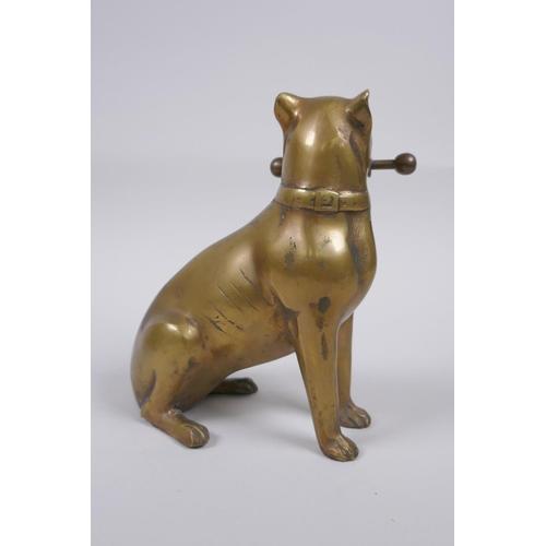 44 - A bronze figure of a pit bull terrier, 17cm high