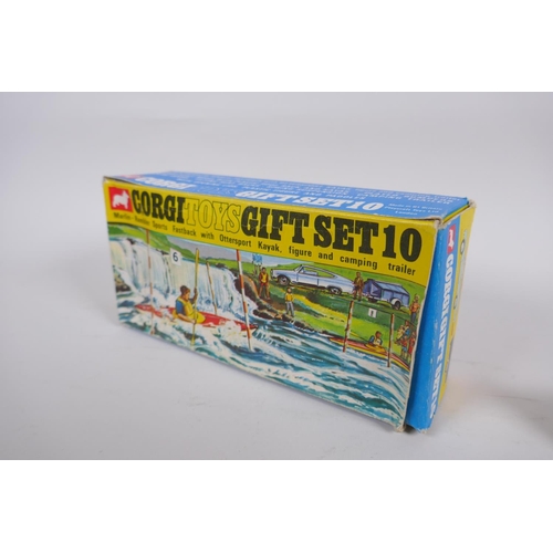 81 - Corgi Toys Gift Set 10, a Marlin-Rambler Sports Fastback with Ottersport kayak, figure and camping t... 