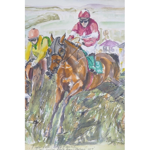 819 - Liz Armstrong, Tiger Roll - Davy Russell, Grand National 2019, limited edition print on canvas, 14/5... 