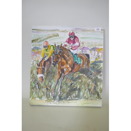 819 - Liz Armstrong, Tiger Roll - Davy Russell, Grand National 2019, limited edition print on canvas, 14/5... 