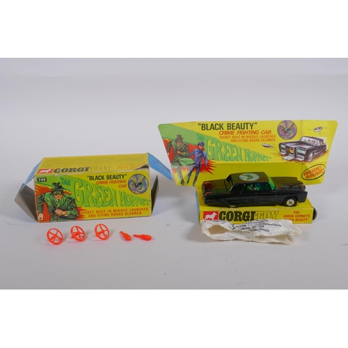 84 - Corgi Toys 258 Black Beauty Green Hornet Crime Fighting Car, complete with missiles and flying radar... 