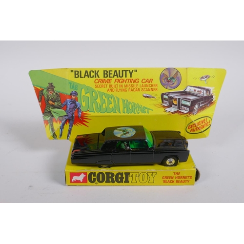 84 - Corgi Toys 258 Black Beauty Green Hornet Crime Fighting Car, complete with missiles and flying radar... 