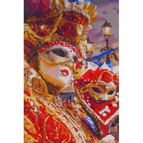 853 - Venice Carnival participant, oil on canvas board, 40 x 50cm